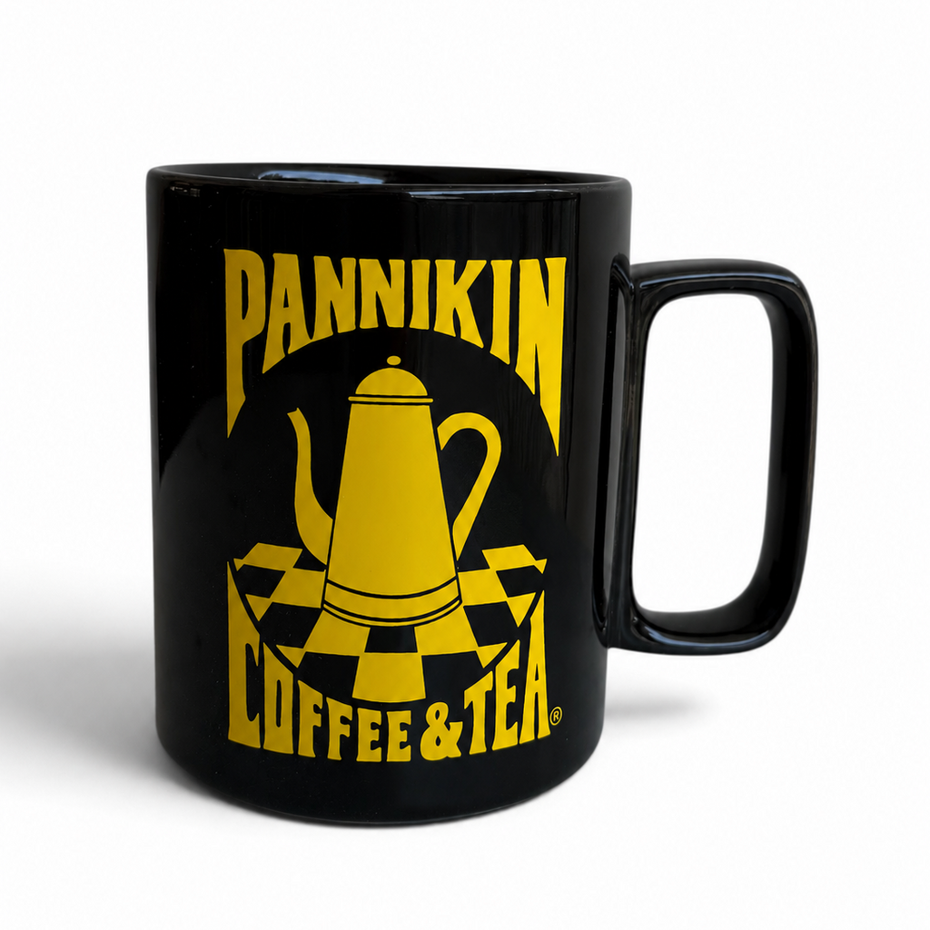 Logo Merchandise: Mug, Black with Yellow Traditional Logo